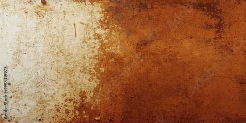 An aged and grungy vintage backdrop featuring a dark brown rusty metal surface with a rough antique paint texture and dirty pattern for art design