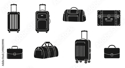 Collection of various luggage and bags for travel.
