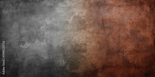 A dark and aged grunge concrete wall texture with a rough vintage paper pattern and dirty black stone surface creates a blank textured backdrop for design