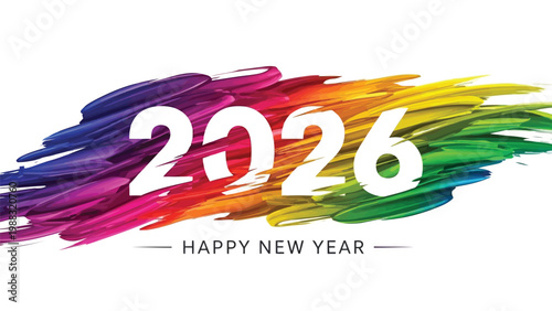 Colorful abstract design celebrating the year 2026 with a global theme Vector