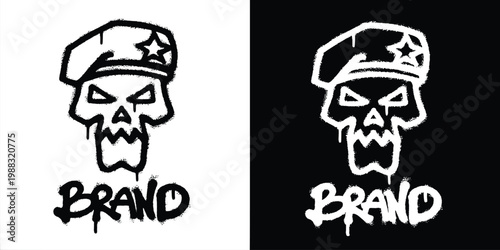 Army Skull Urban graffiti style logo
