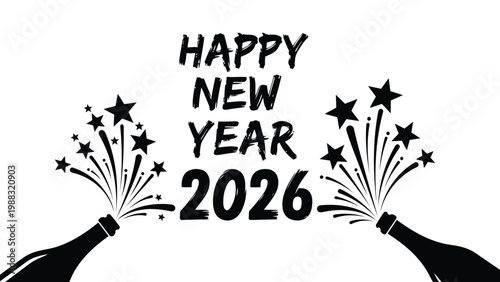 Celebratory hands holding sparklers for the upcoming new year 2026 Vector
