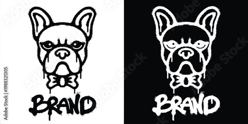 French Bulldog Urban graffiti style logo