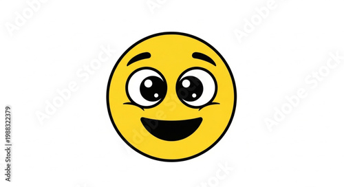 Happy Face Emoji Cartoon Style.