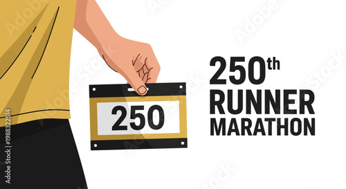 Runner Holding Number 250 For Marathon Event Competition