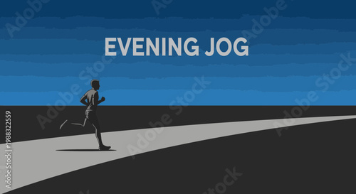 Runner in Evening Sky: A Visual Depiction of Nighttime Exercise for Health and Fitness