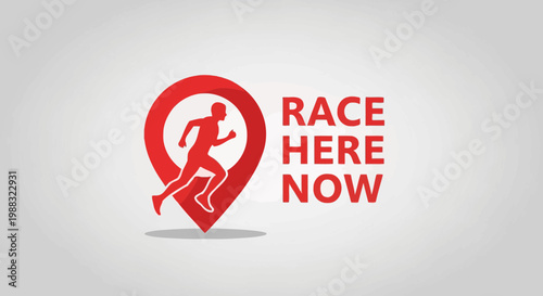 Runner Location Icon And Race Here Now Text