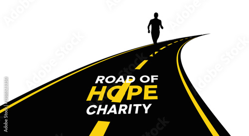 Runner Reaching a Charitable Goal on the Road to Hope and a Better Future
