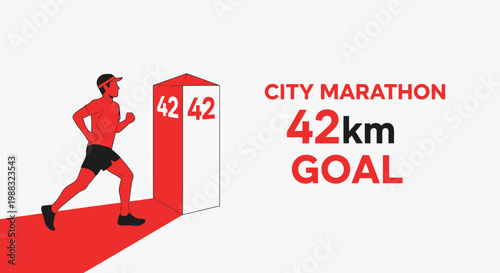 Runner Reaching Marathon Goal: A Visual Representation Of Endurance And Achievement, Simplified