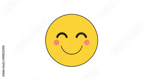 Happy Yellow Smiley Face Emoji with Blushing Cheeks.