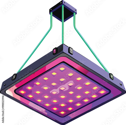 Modern LED grow light panel for Urban Gardening indoor hydroponic plant cultivation, Perfect for Adobe Stock Eco-Friendly Branding and Environmental Awareness Campaigns