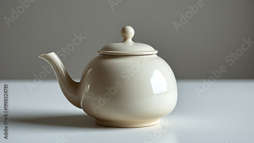 unanimity. A minimalist ceramic teapot with a seamless spout and smooth curves. bar promotions, beverage menus, designed for food & beverage menus and cafe branding, enhances appetite appeal.