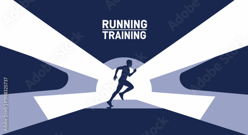 Runner Reaching Training Targets Under Projected Light In Dynamic Motion Silhouette