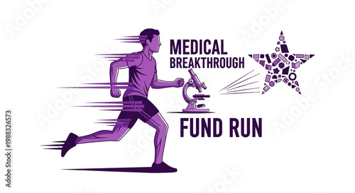 Runner Speeds Towards Medical Breakthrough Symbolizing Fundraiser Efforts