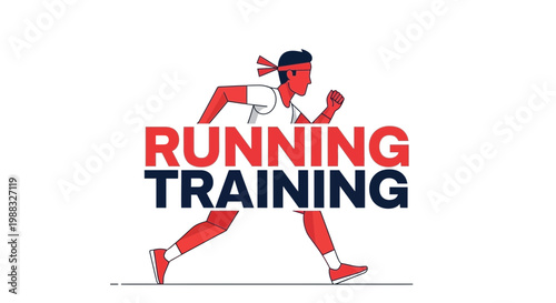 Runner Training: Dynamic Illustration Depicting Movement and Fitness Activities