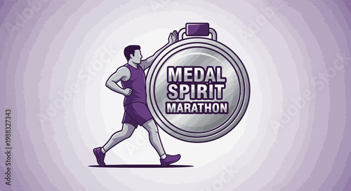 Runner Triumphantly Holds Marathon Achievement Medal