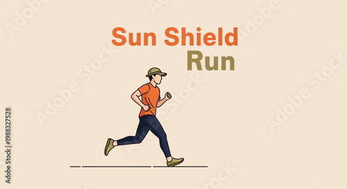 Runner Wearing Cap Out For Exercise Practicing Sun Shield Run In Healthy Environment