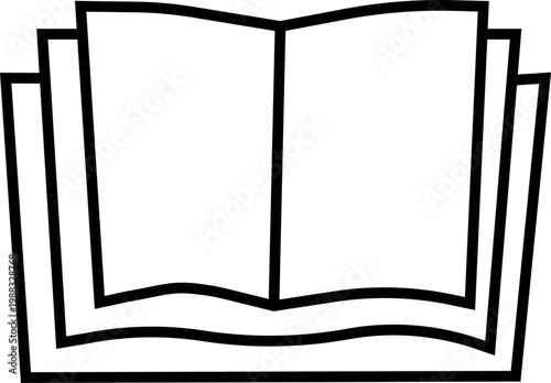 Open book icon – education, reading, knowledge symbol, library logo