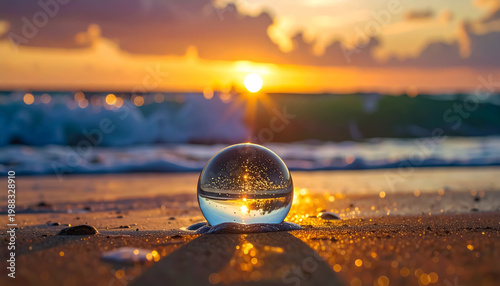 bubble sphere in seascape