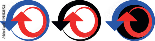 Circular arrows icons set – cycle, refresh, rotation, loop symbols