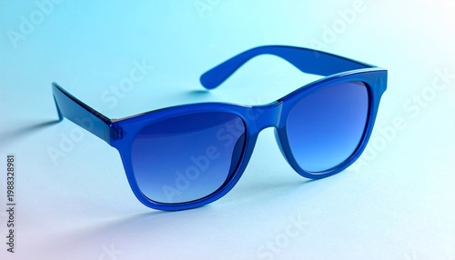 glasses isolated on blue background