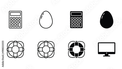 Contrast and symbol variations of everyday and abstract objects