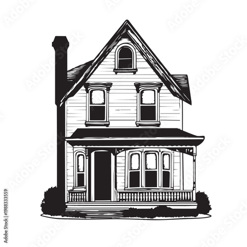 vector illustration of an old house