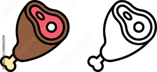 Raw Steak Meat Cut Butcher Illustration