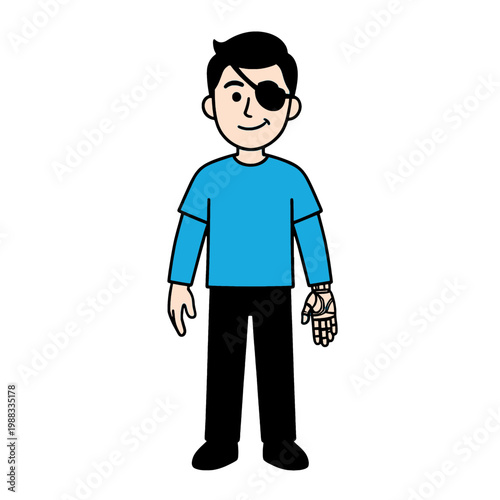 Pirate Man with Eye Patch and Glove Icon