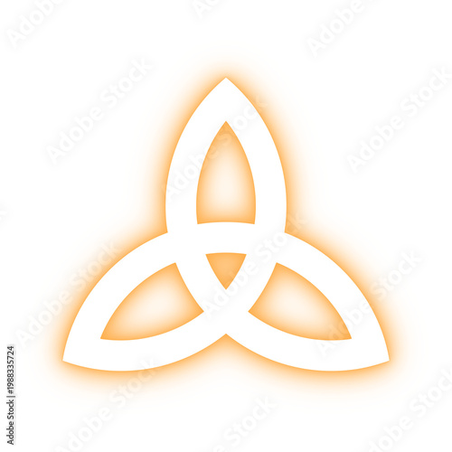 Obraz na plátně neon orange gold trinity symbol - isolated sign no background