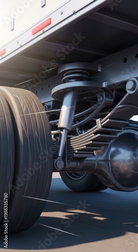 Truck Suspension System - Detailed Close-Up.