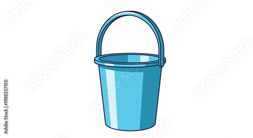 Simple blue plastic bucket with a sturdy handle is useful for cleaning, gardening, or carrying water in domestic tasks.