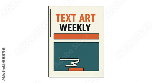 Minimal magazine layout with text art weekly title representing modern editorial design.