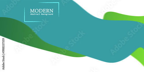 Abstract Green Blue Fluid Wave Gradient Background with Dynamic 3D Motion
