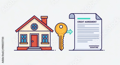 House Key and Credit Agreement Document for Property Transaction.