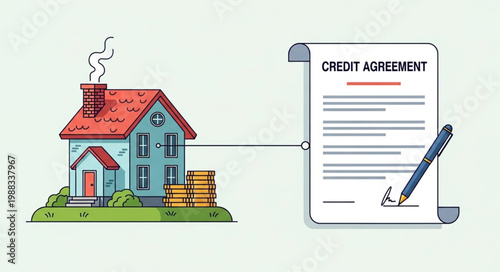 House Mortgage Credit Agreement Document and Pen.