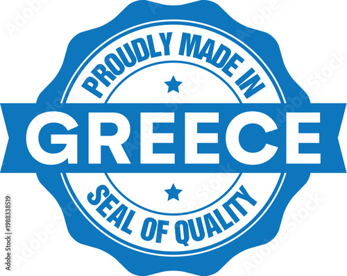 Proudly Made in Greece Vector Badge