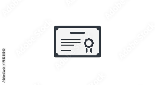Minimalist certificate icon representing achievement, accreditation, and formal documentation