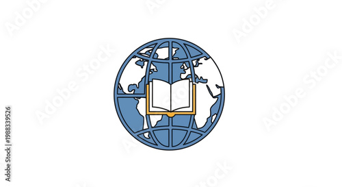 Conceptual illustration depicting global education and knowledge acquisition around the world