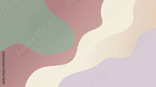 A colorful abstract background with wavy shapes in pastel hues