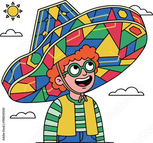 Boy with Colorful Sombrero
