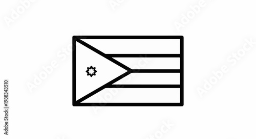 Abstract geometric design with black outline on white background