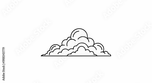 Stylized line art of a fluffy cumulus cloud formation
