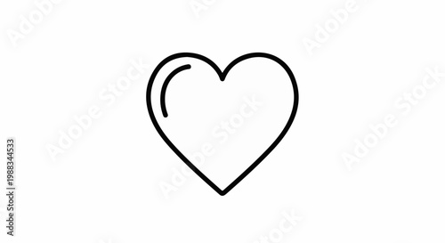 Minimalist outline of a heart with a subtle inner curve