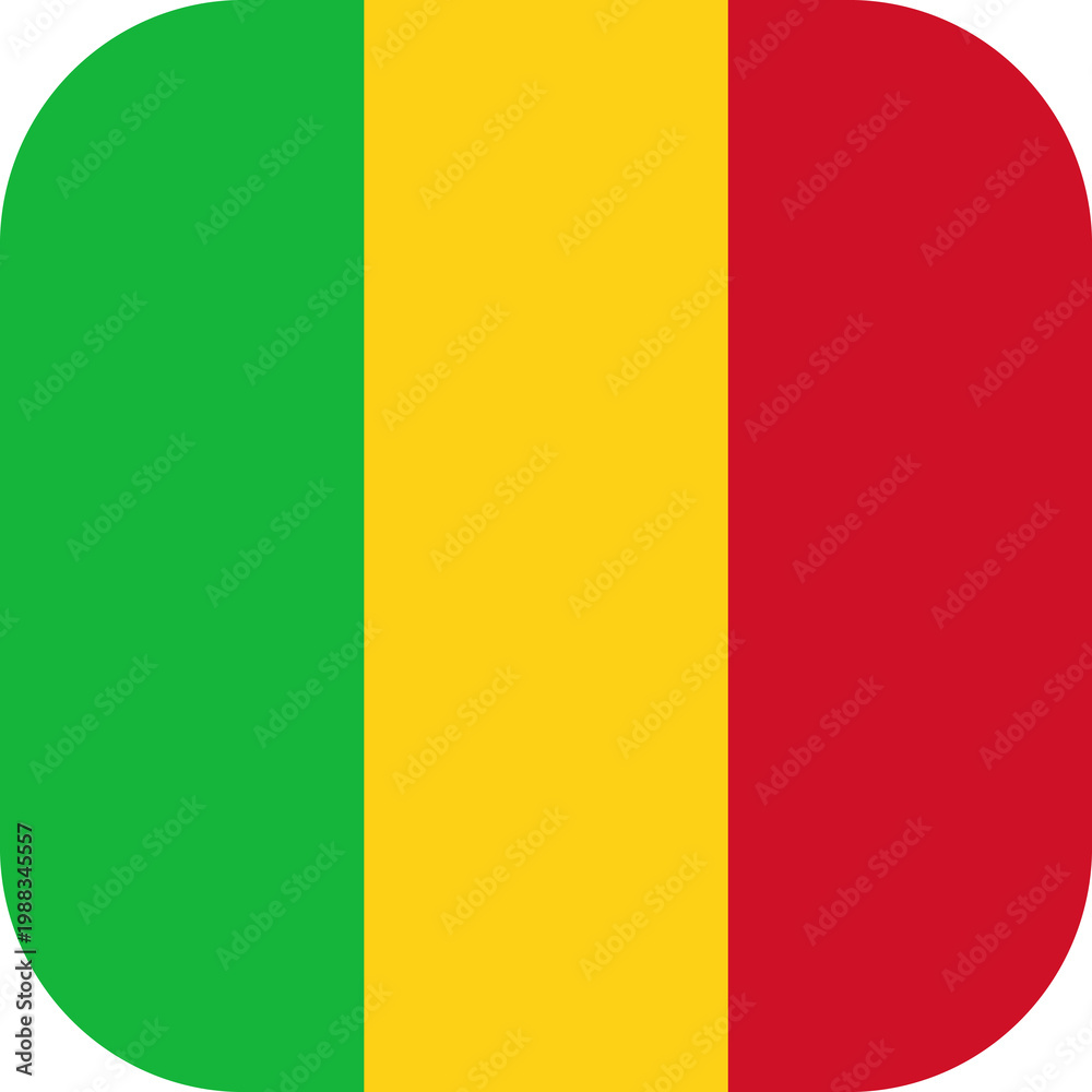 Obraz premium Mali Flag Rounded Square Icon