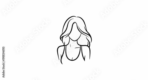 Minimalist outline of a woman's head and shoulders