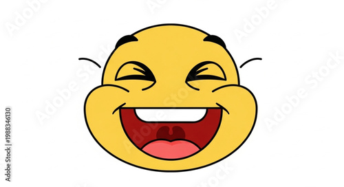 Joyful Laughing Emoji Face with Closed Eyes and Wide Smile.