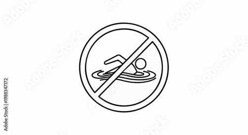 Sign indicating no swimming allowed in the water