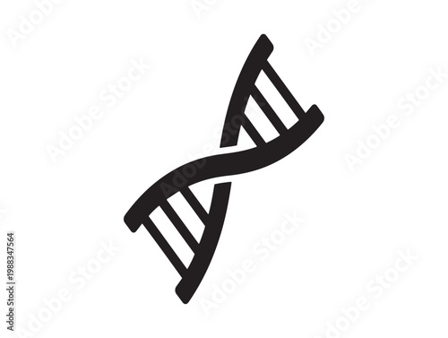 Black and white illustration of a dna double helix structure representing genetics