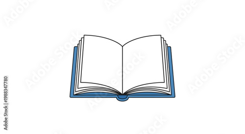Illustration of an open book with blank pages against a plain white backdrop